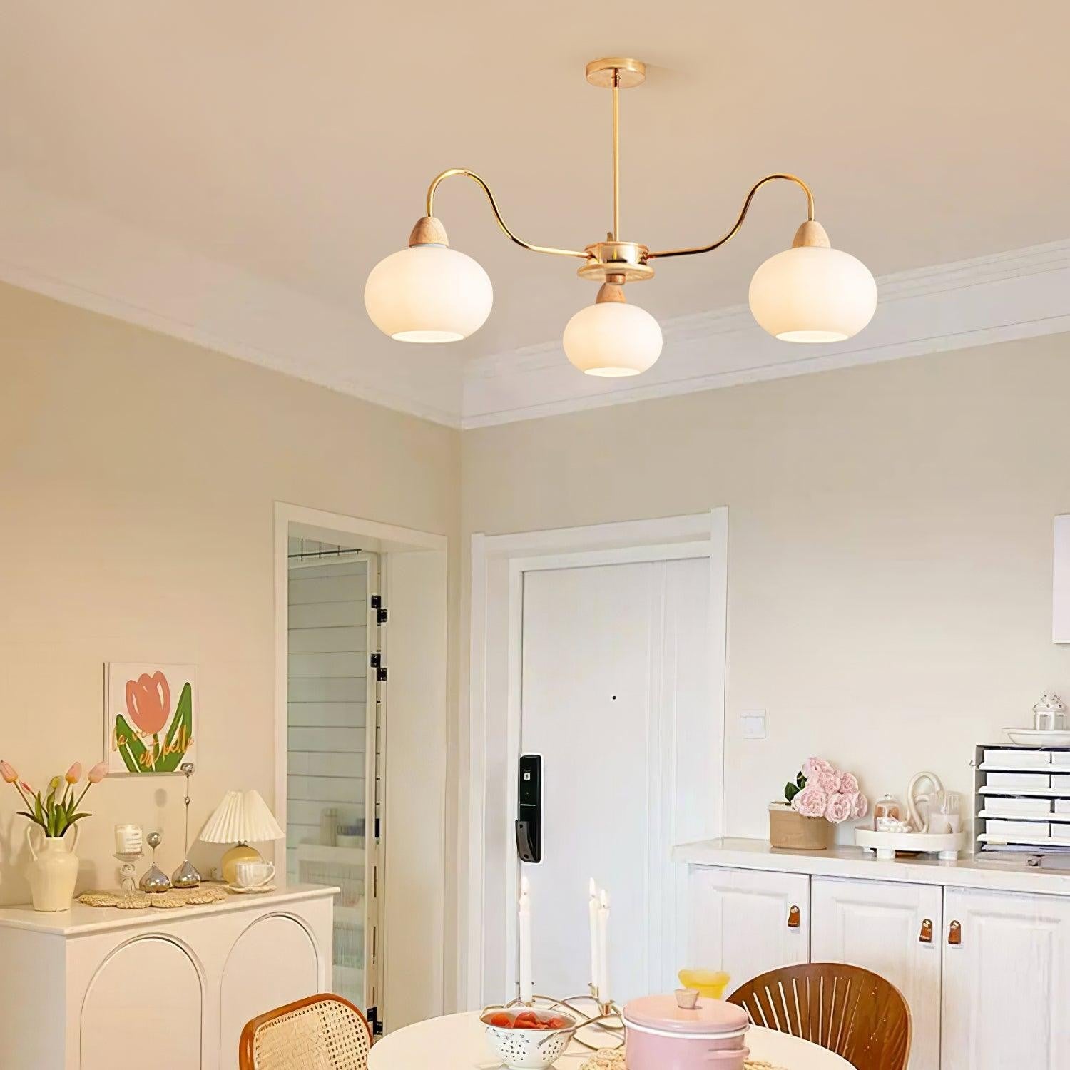 Bauhaus Persimmon Chandelier