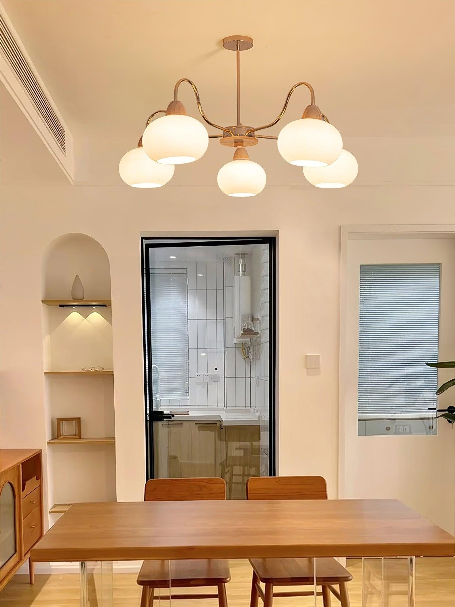 Bauhaus Persimmon Chandelier
