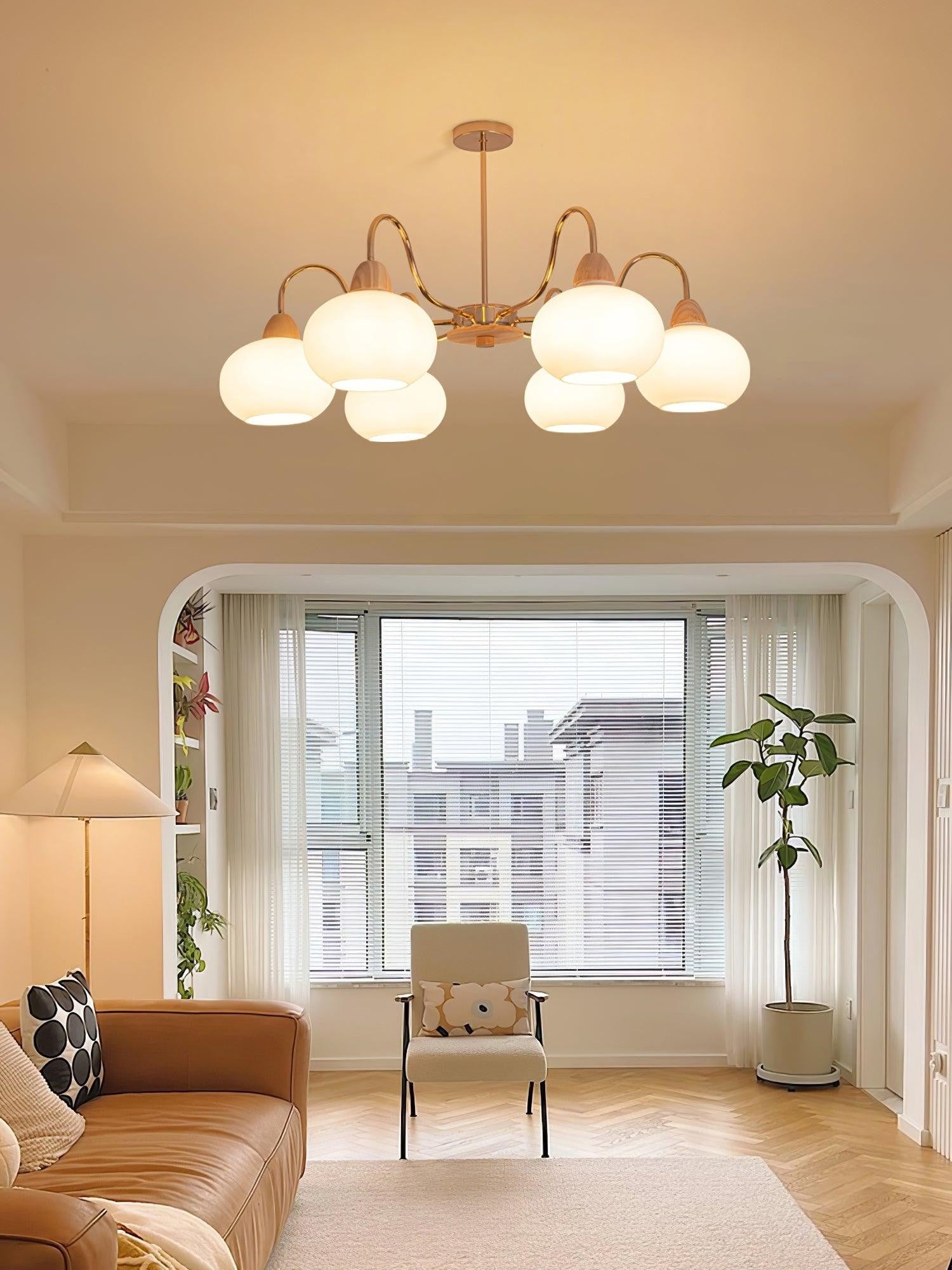 Bauhaus Persimmon Chandelier