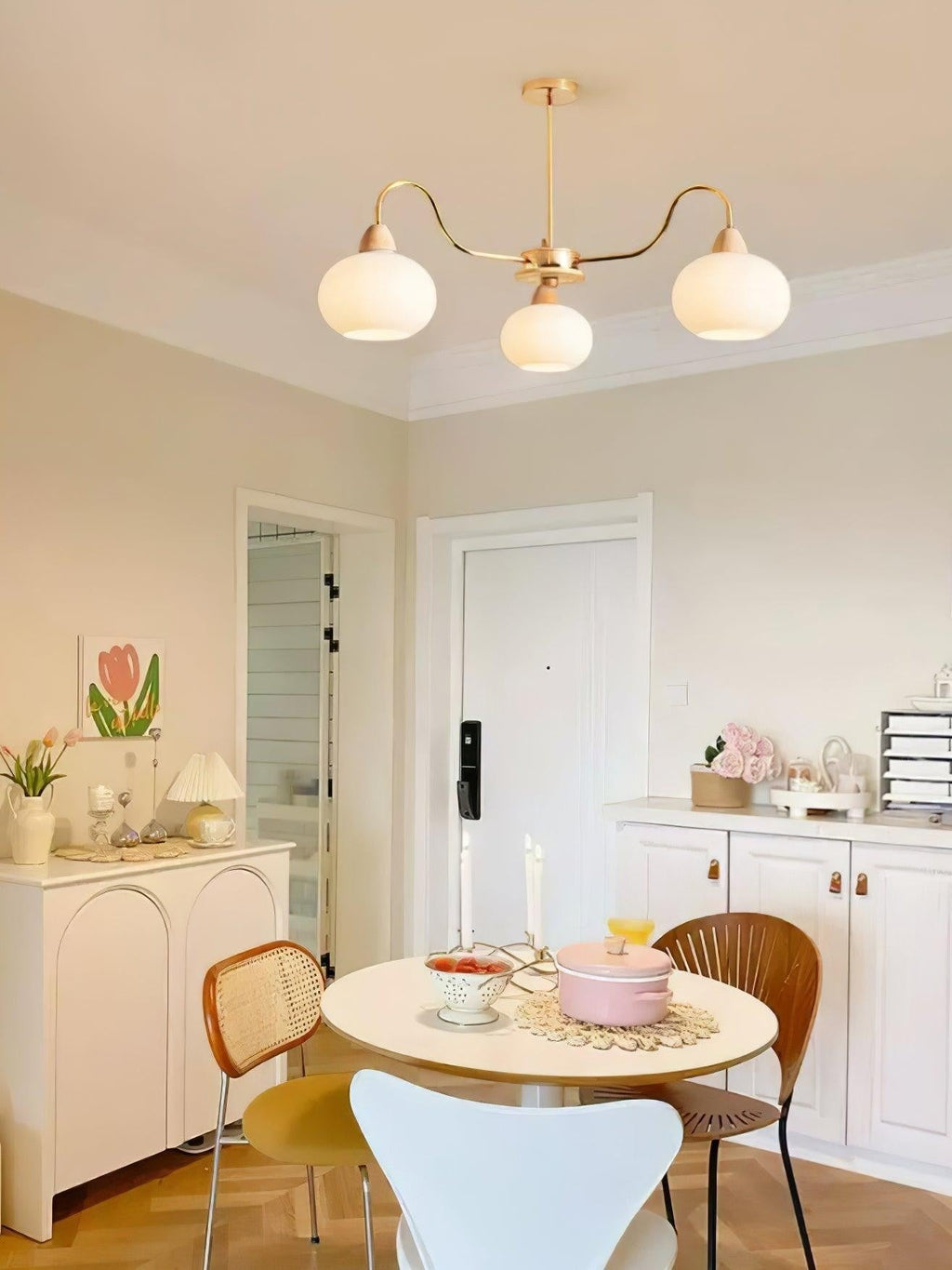 Bauhaus Persimmon Chandelier