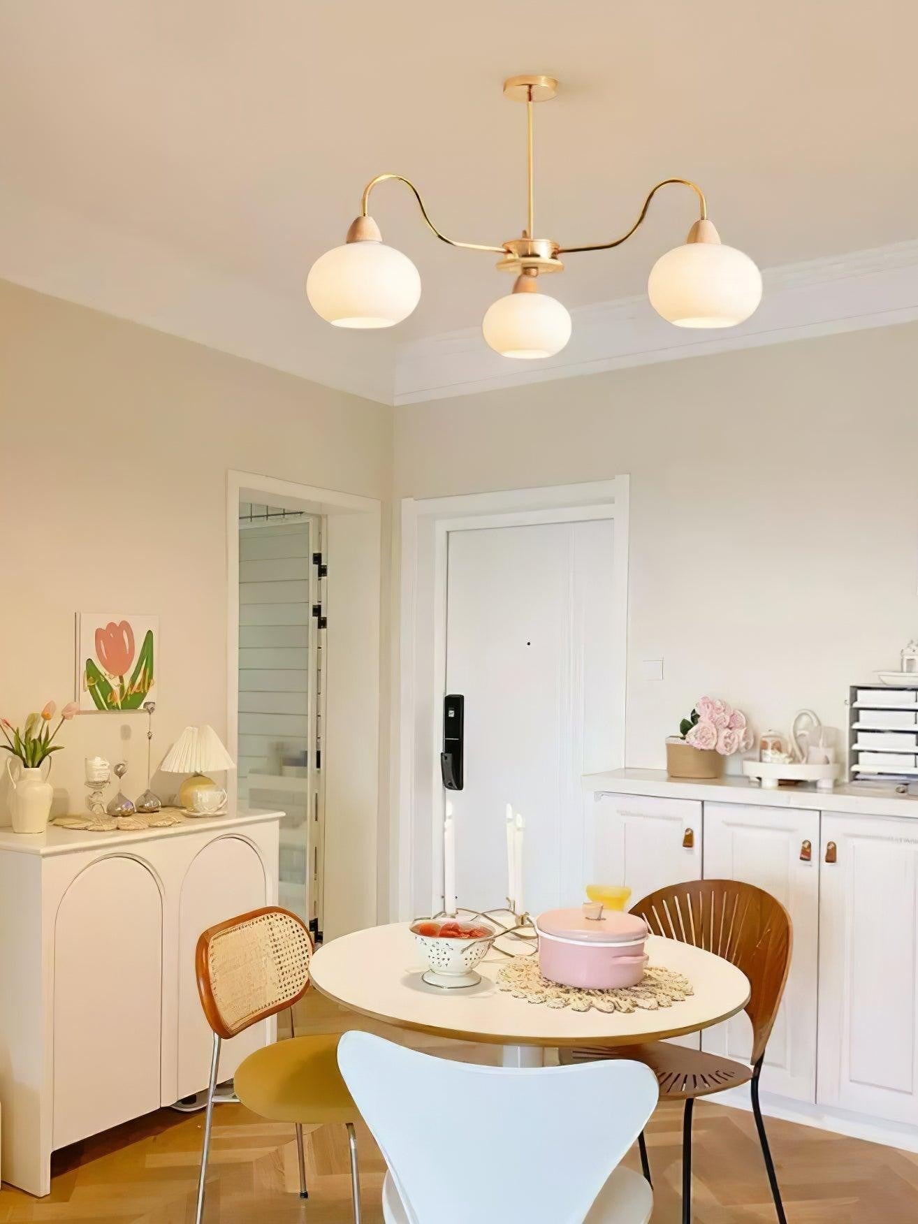 Bauhaus Persimmon Chandelier