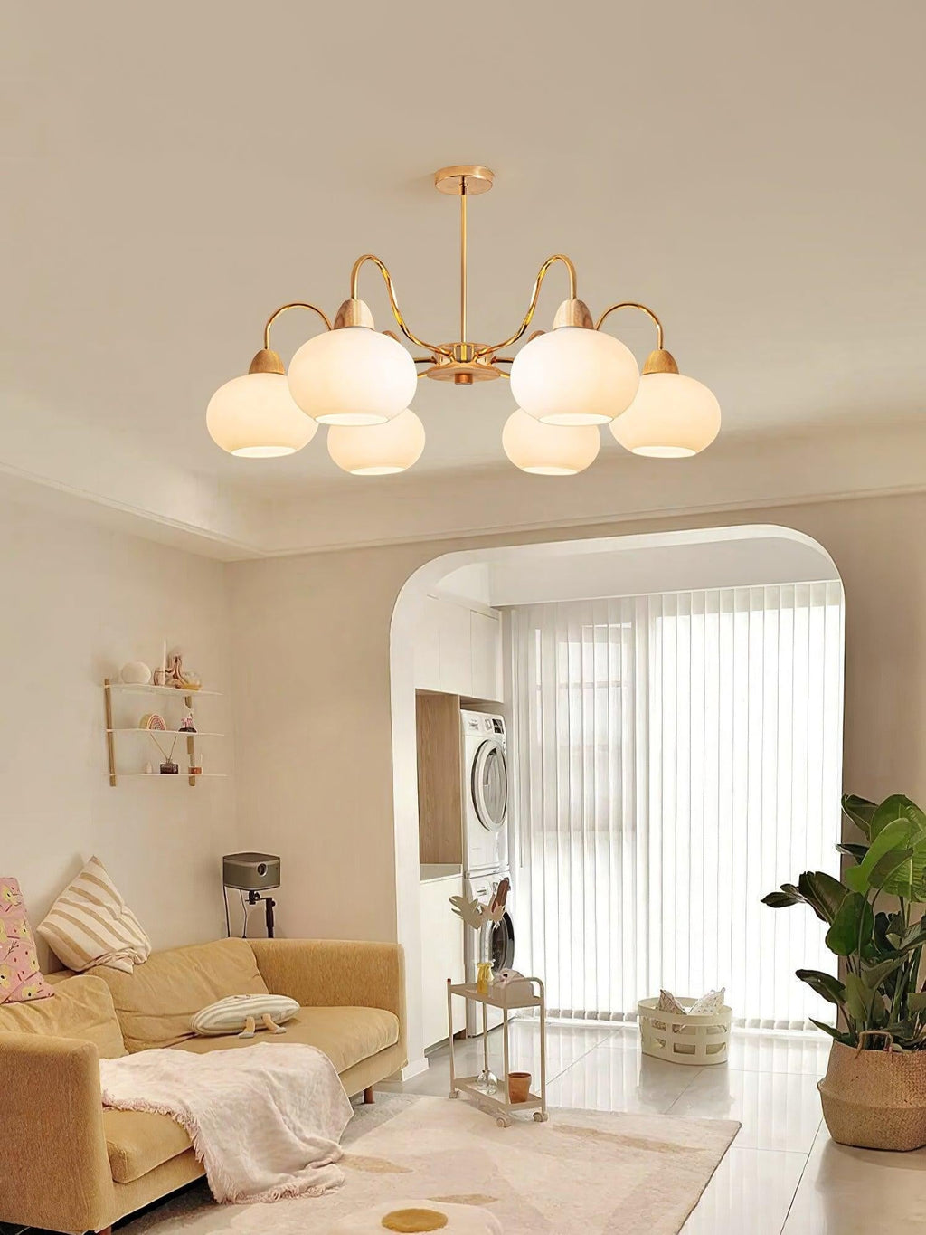 Bauhaus Persimmon Chandelier