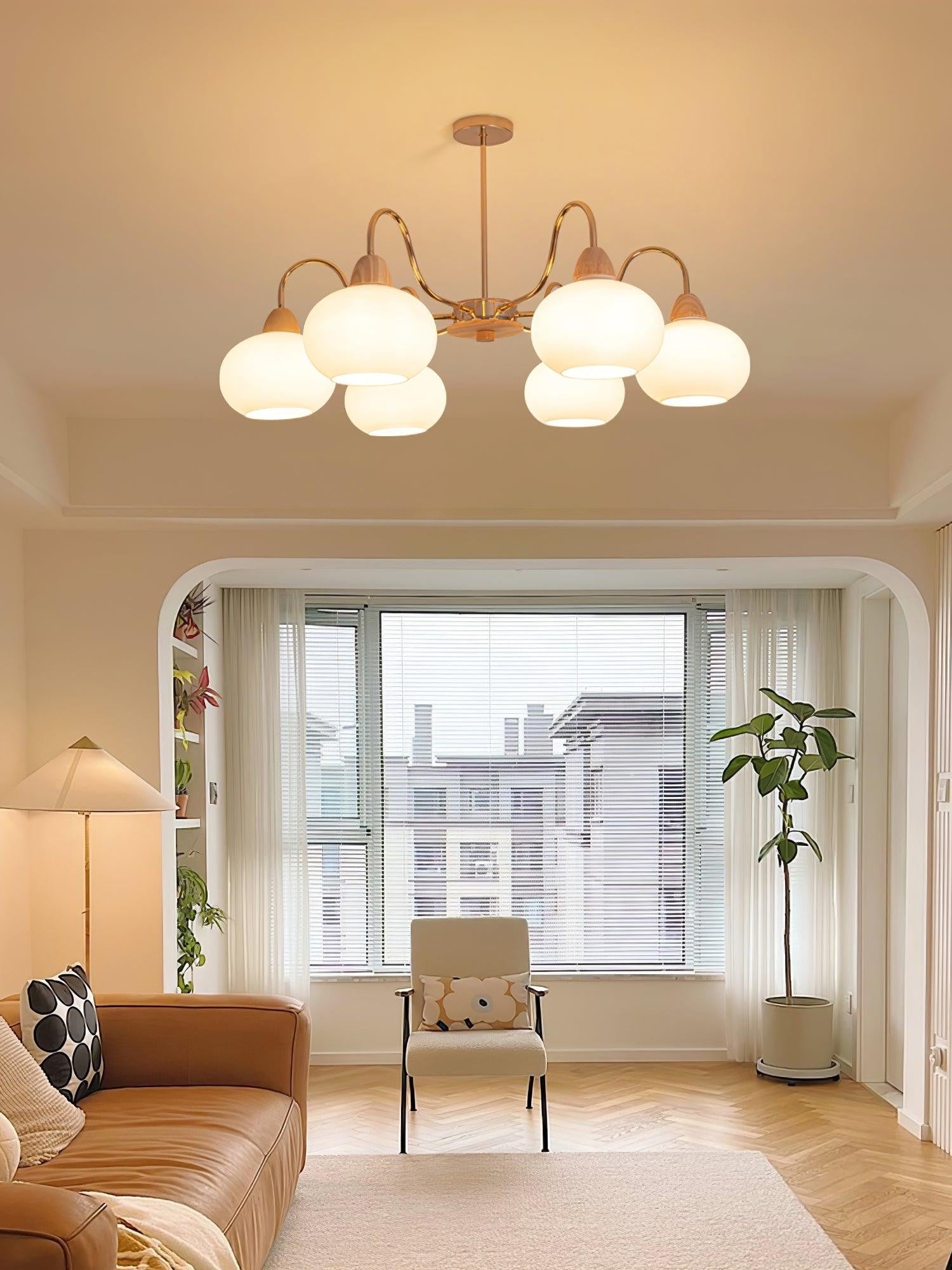 Bauhaus Persimmon Chandelier