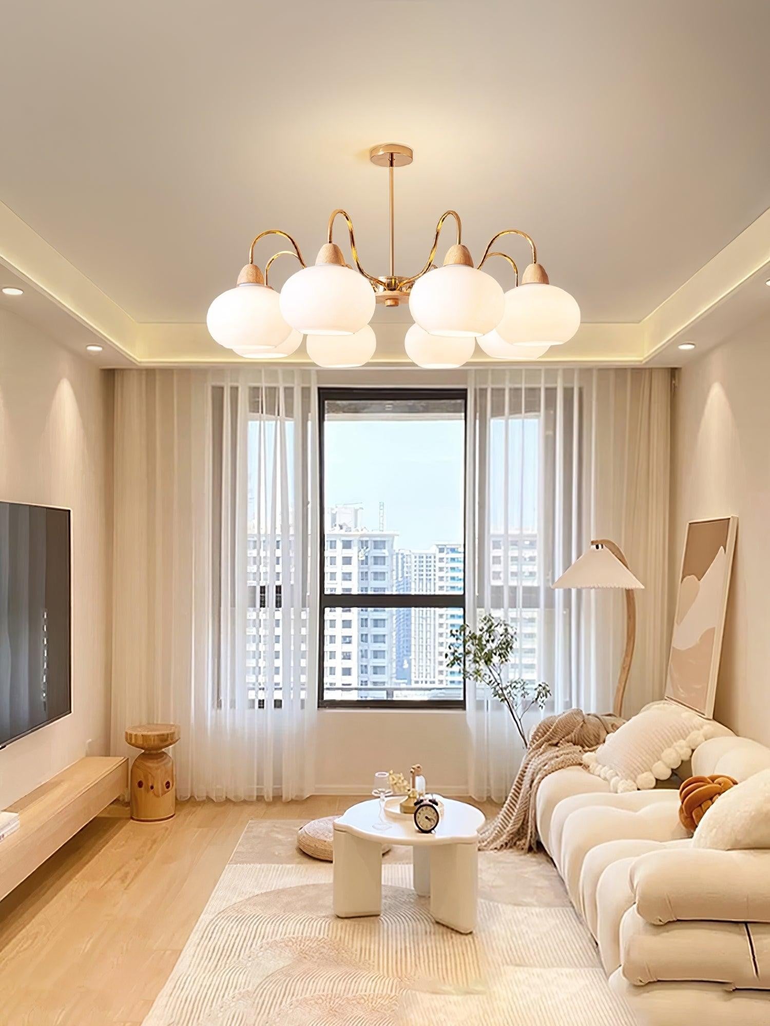 Bauhaus Persimmon Chandelier