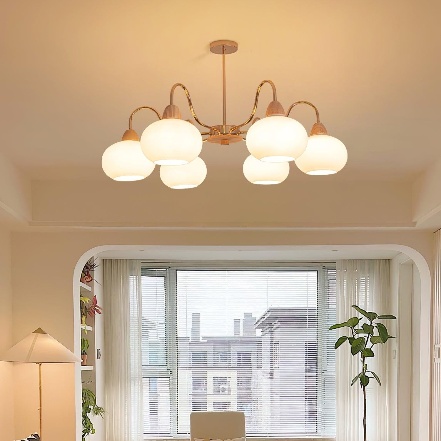 Bauhaus Persimmon Chandelier