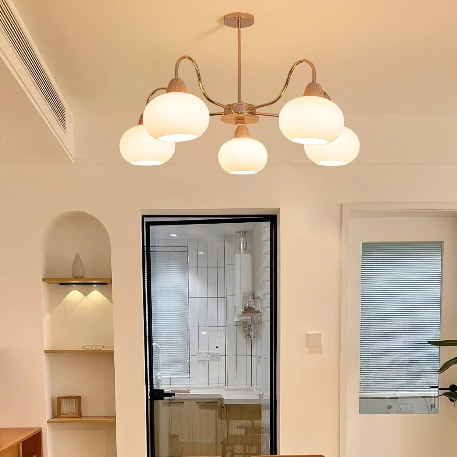 Bauhaus Persimmon Chandelier
