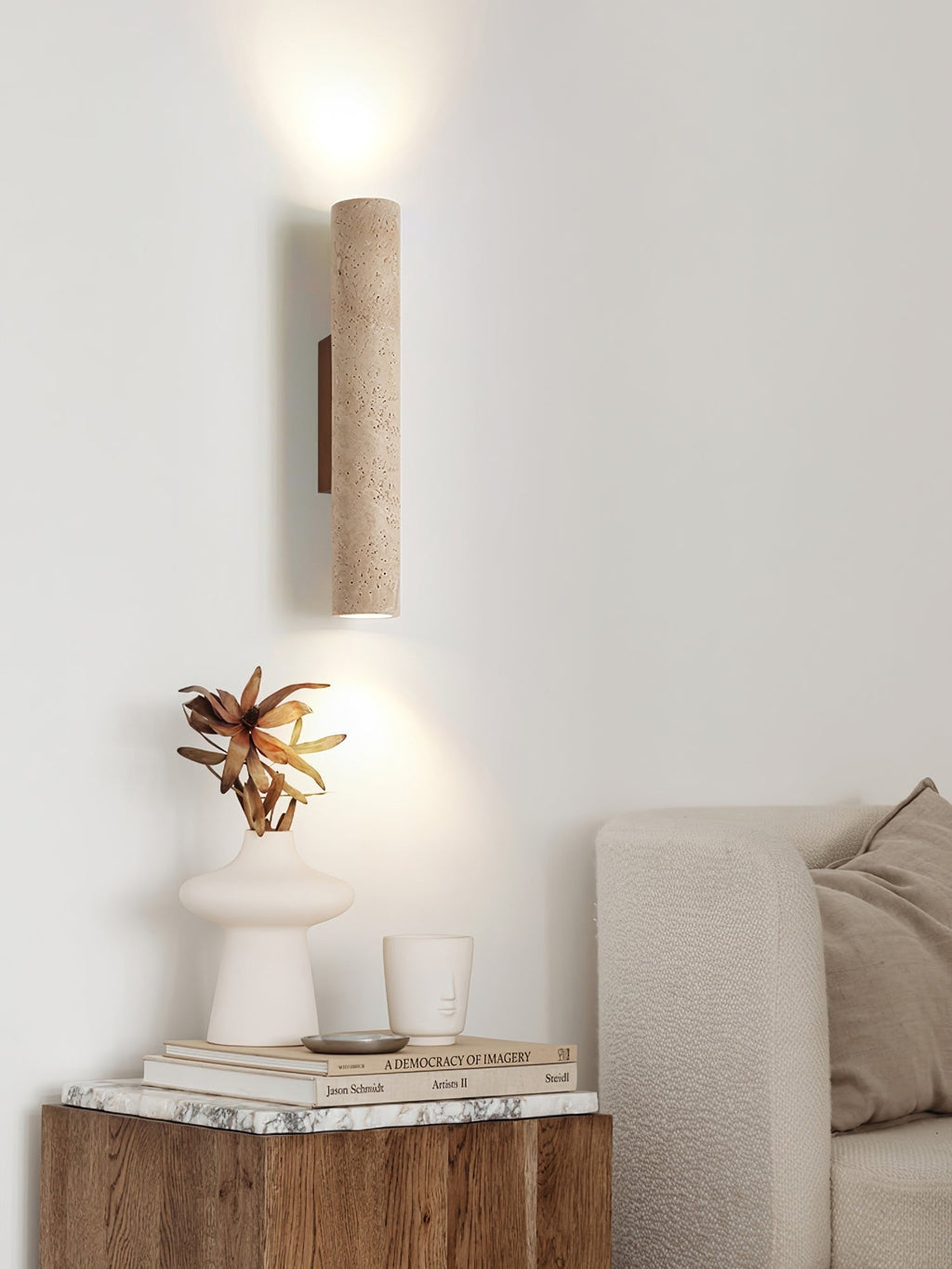 Solara Travertine Wall Lamp